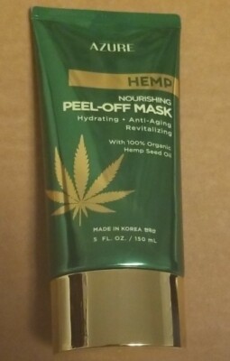 AZURE HEMP NOURISHING PEEL OFF MASK 100% ORGANIC HEMP SEED OIL 5 OZ