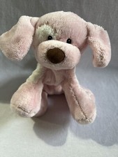 8" BABY GUND SPUNKY PINK WHITE Spotted Puppy Dog Plush Stuffed lovey Toy
