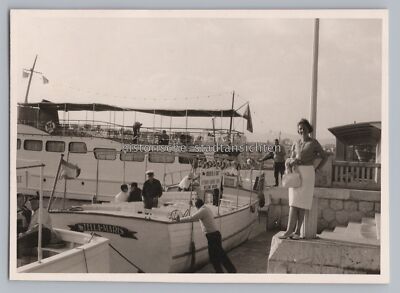 Palma de Mallorca 1963 - Hafen Touristenboot Schiffe - Altes Foto AK 1960er