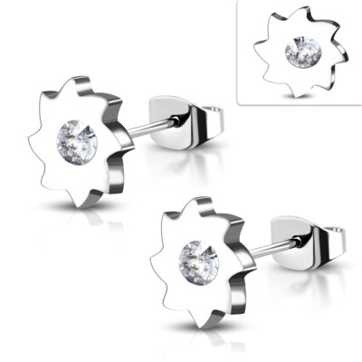 Edelstahl Ohrringe Ohrstecker unisex Zirkonia Stainless steel earrings y-tte362