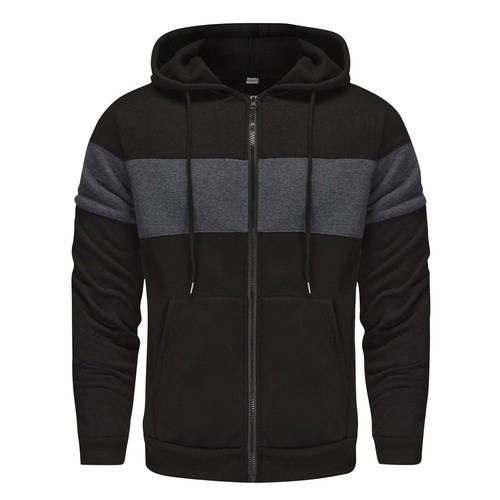 Mens Outdoor Hooded Long Sleeve Pullover Sports Color Block Drawstring Hoodies - Imagen 6 de 35