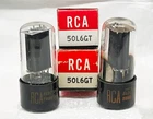 (2) 50L6GT RCA radio audio amplifier vintage electron vacuum tubes valves tested