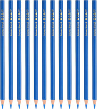 Medium Blue Colored Pencils Set,12 Pcs Oil Color Pencils Wooden Coloring Drawing