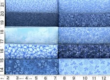 Classic Blue Jelly Roll 40 - 2.5" Strips Quilting  Sewing Fabric