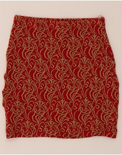 VINTAGE Womens 5 Button 2 Piece Skirt Set UK 14 Medium W26 Red Paisley BY18 - Picture 5 of 8