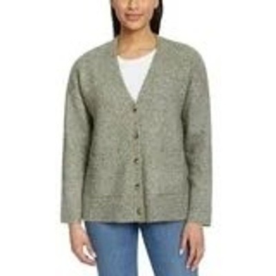 NEW Ella Moss Womens V-Neck Button Front Cardigan Sweater Green Large  1815409