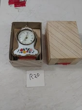 Linden German Swiss Movement  Windup Musical Alarm Clock Flower Works & BOX