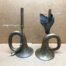 2 Vintage Brass Car Horns