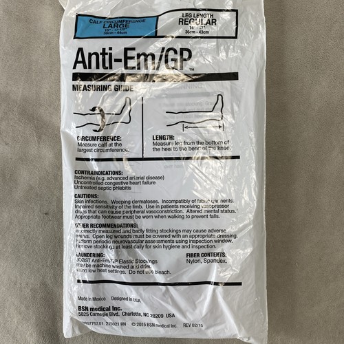 Jobst Knee Hi Elastic White Stockings Pair Anti Embolism Large 111410 Seamless - Picture 5 of 6