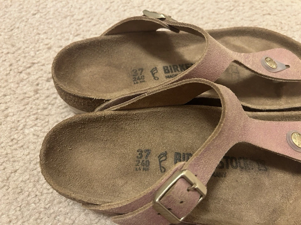 Sandalias de Tanga Birkenstock Gizeh Rosa Gamuza Talla 37 Ancho Regular Foto 4 de 4