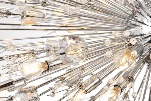 Elegant Lighting Vera 48" Crystal Starburst Oval Pendant In Chrome - Picture 4 of 9