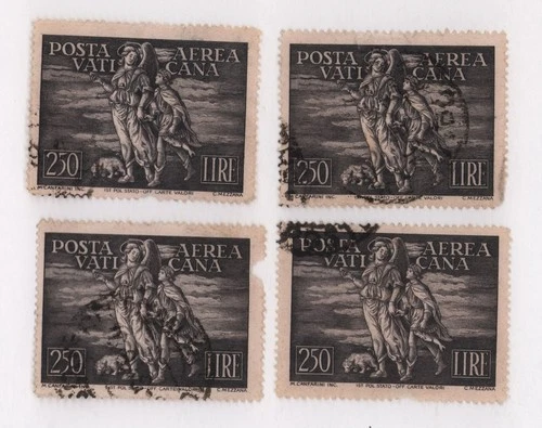 1948 VATICAN CITY Italy # C16 x4 used Air Mail Stamps F/VF CV$40