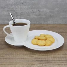 Ceramic Coffee Mug with Saucer Plate and Spoon for Serving Latte Tea Milk Coc...