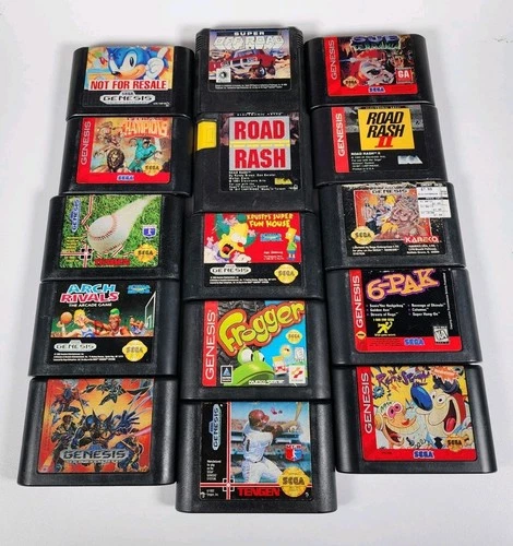 LOT OF Sega Genesis Video Game Cartridges Vintage - Frogger, Sonic, X-Men...