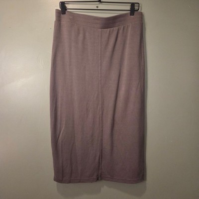 Truth By Republic Women's Pull On Midi Skirt Size L Taupe Gray Modal Blend