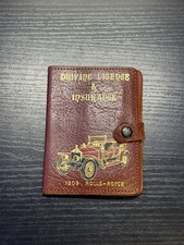 Vintage Brown Leather Driving Licence Insurance Wallet 1909 Rolls-Royce England