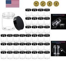 36 Pack 3 OZ Plastic Jars Round Clear Cosmetic Container Jars with Lids, Perf...