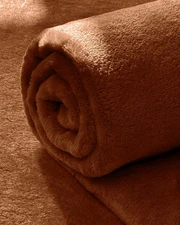 Burnt Orange Fleece Blanket Twin XL Size, Soft Cozy Blankets for Bed and Couch