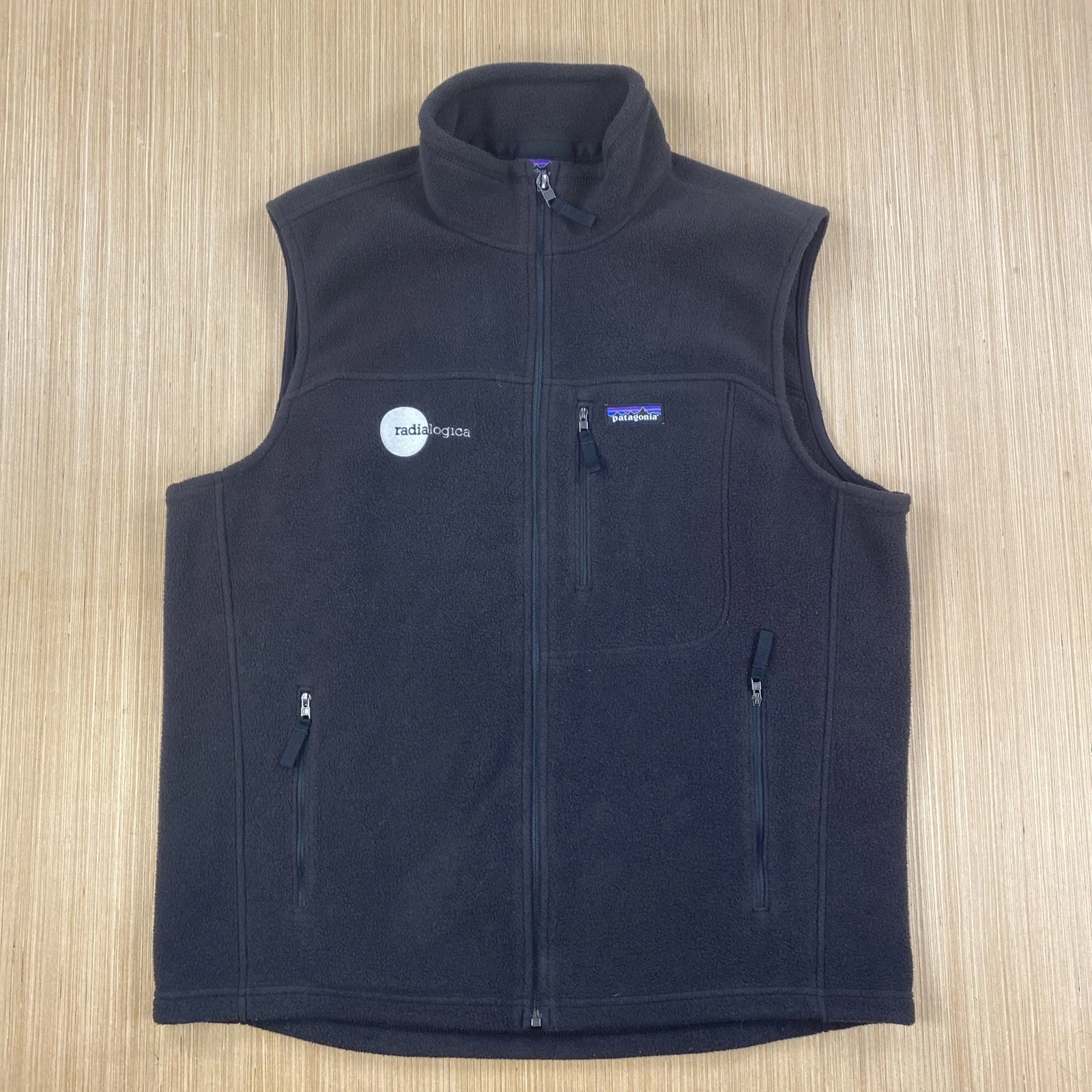 Patagonia Vest Mens Large Black Synchilla Fleece Sweater Camp Hike Outdoor Zip