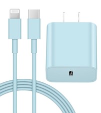 iPhone 14 13 12 Fast Charger 20W PD USB C Wall with 6FT 6FT, Blue
