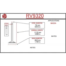 ITM Engine Components RV9320 Engine Intake Valve