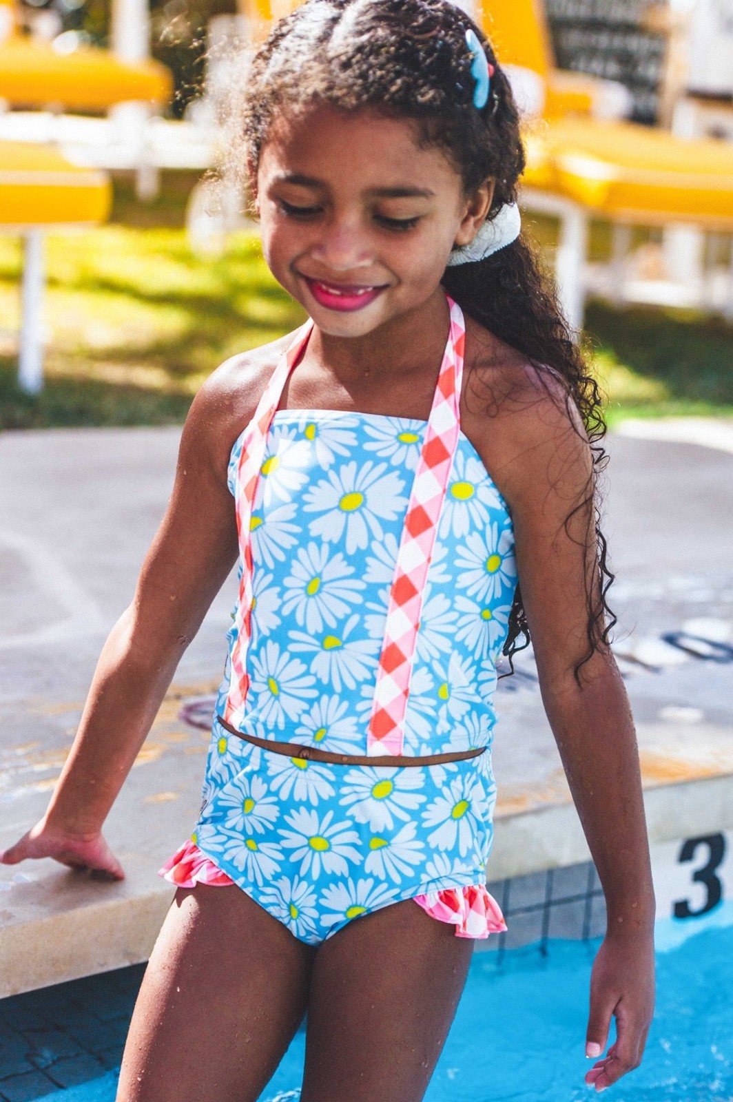 Girls Wildflowers Clothing Beachy Blanche Swimsuit Tankini Bikini size 16 EUC