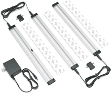 Hand Wave Activated under Cabinet LED Lighting Kit, Dimmable, 3-Pack 12 in - Tou