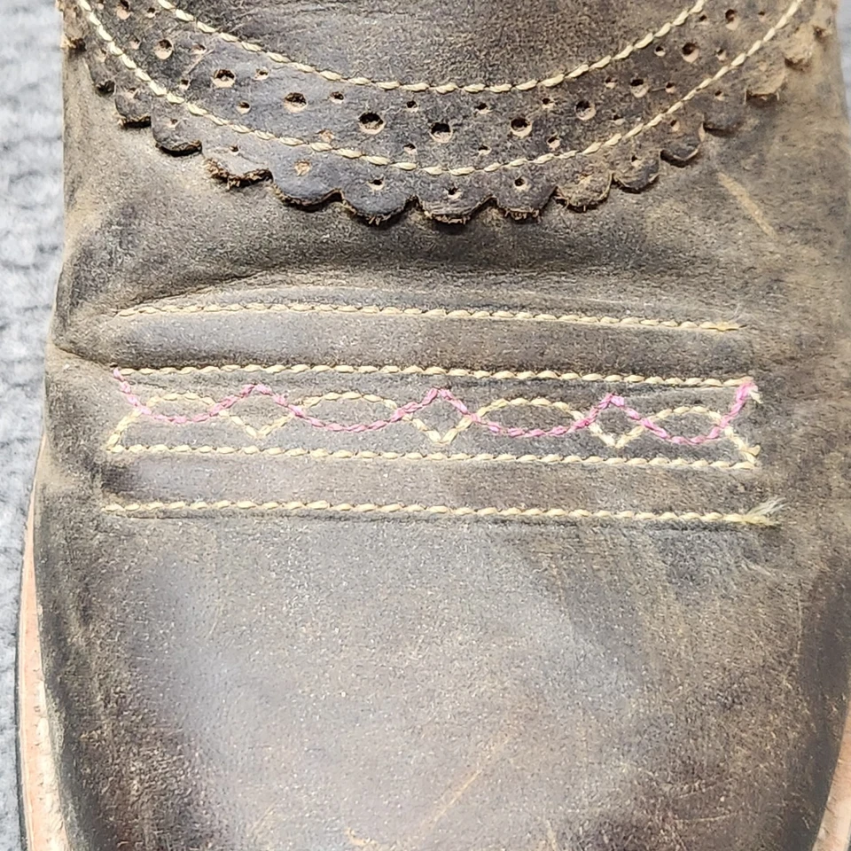 Ariat Fatbaby Women’s Cowboy Boots Size 5 Brown Camo Pink Trim Western Leather - Image 3 of 4