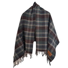 Vintage Pendleton Wool Motor Robe Blue Gray Tartan Plaid 28 X 62 Made In USA