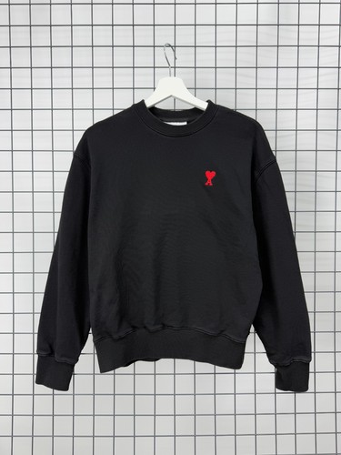 AMI Paris de Coeur Sweatshirt mit Rundhalsausschnitt Schwarz Damen Größe M