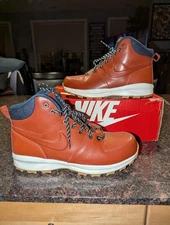 Nike Manoa Leather SE High Boot Sz 12 Rugged Orange Denim Gum DC8892-800 BNIB