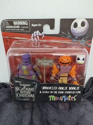 Nightmare Before Christmas Unraveled OogieBoogie & GID Pumpkin King MiniMates S3