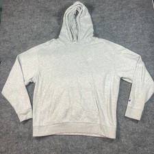 Champion Classic Fleece Hoodie Mens Extra Large Heathered Gray Logo Fleece Lined