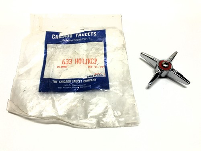 #ad #ad Chicago Faucets Four Cross Hot Handle W Screw amp; Red Washer 633 HOTJKCP NOS $28.95