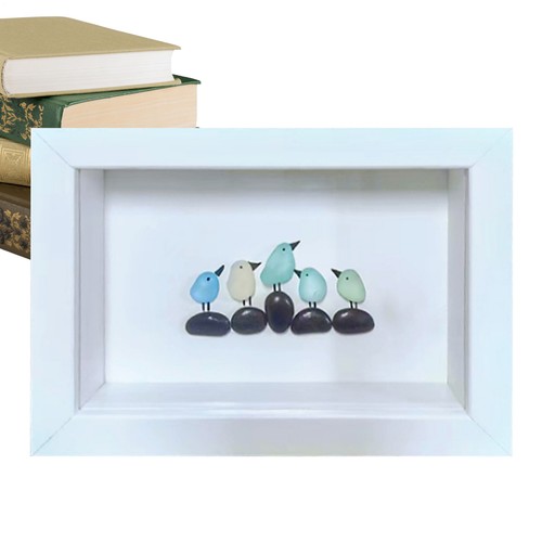 Meer Glaskunst gerahmter Fotorahmen Meer Glas Vögel Natur Vogel Meer 6,5 x 4,53 x 2 Zoll - Bild 3 von 11
