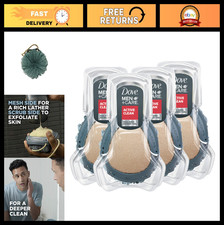 Men's Shower Tool 4 Count - Exfoliating Scrubs for Stronger, Healthy Skin, Deep