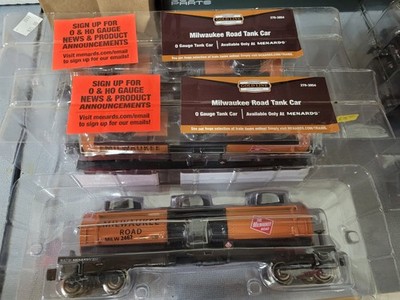 Menards 279-3954 SET OF 3 Milwaukee Road Tank Cars Brand New O Gauge