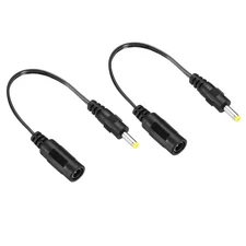 2 Pack DC Extension Cable 5.5x2.1mm Female To 4x1.7mm Male Power Wire Black