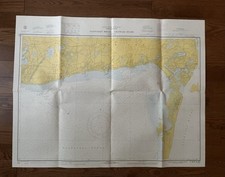 Vintage 1970 Nantucket Sound Chatham Roads Nautical Chart Map - 38&rdquo; x 30&rdquo;