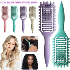 Curl Define Styling Brush &ndash; Hollow Vent Detangling Hair Brush for Wet & Curly Ha