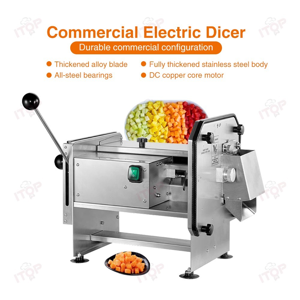 Commercial Electric Vegetable Dicer 450Lb/H 4 Interchangeable Grid Sizes