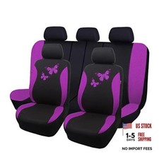 Butterfly Car Seat Covers Ful Set Fashion Universal Lady Woman Full Set Purple Butterfly Car Seat Covers Ful Set Fashion Universal Lady Woman Full Set Purple