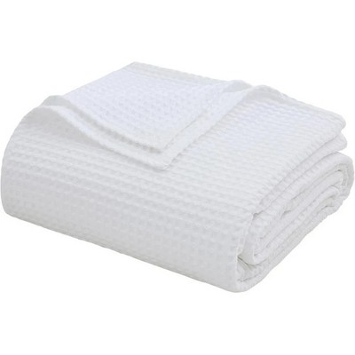 Egyptian Cotton Waffle Blanket 66/90/104x90'' Soft Breathable Bed Throw 5 Colors