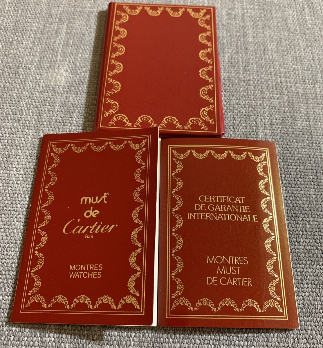 Must de Cartier Watch Certificate Warranty Guarantee Booklet Set