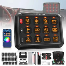 App Control 12 Gang RGB Switch Panel High Power Multifunction Toggle Circuit Box