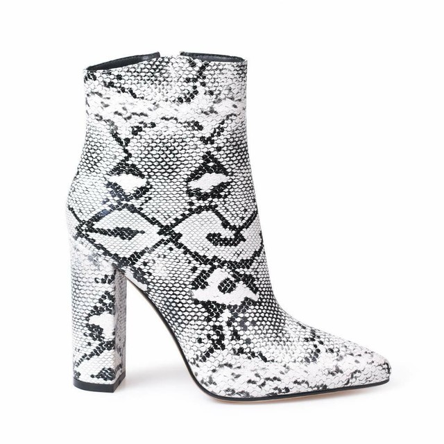 comfortable snakeskin booties