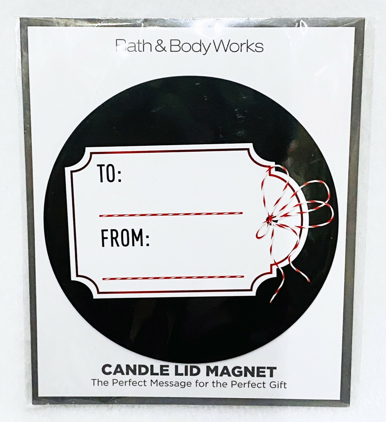 1 Bath & Body Works CHRISTMAS TO: FROM: Candle Lid Magnet Topper Decor ...