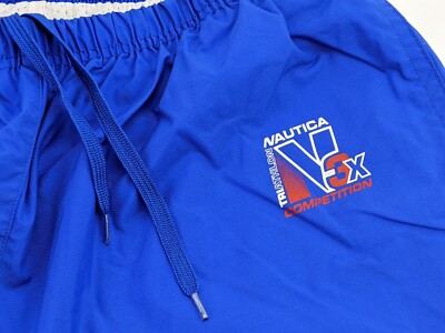 Vtg 90s Nautica Competition Mens Triathlon Windbreaker Pants 32x32 Ski Snowboard