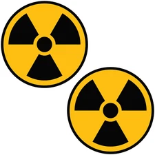 2x Radioactive 3 Inch Biohazard Nuclear Radiation Symbol Sticker Laptop Decal
