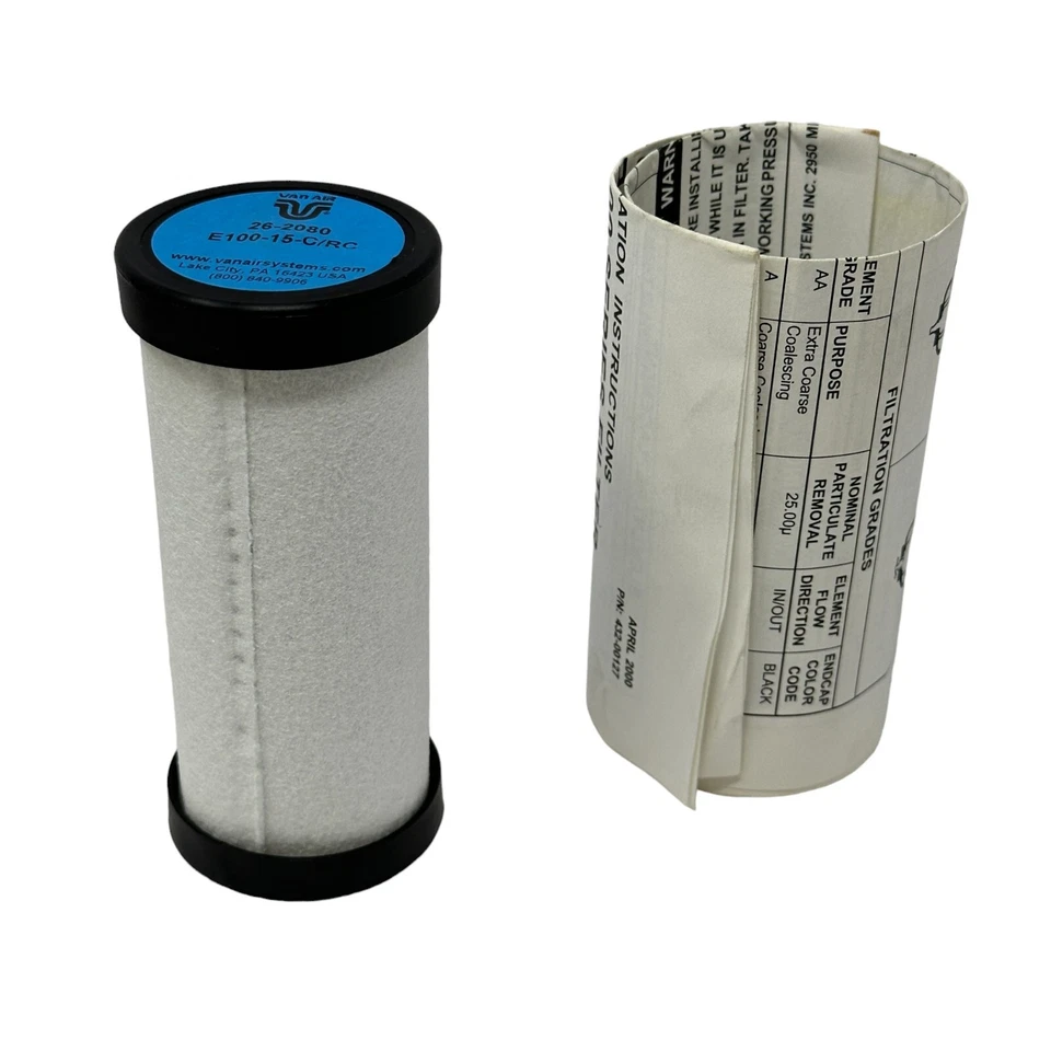 Van Air E100-15-C/RC Filter Element 26-2081 Coalescing 0.01 Micron OEM​ USA - Image 2 of 4